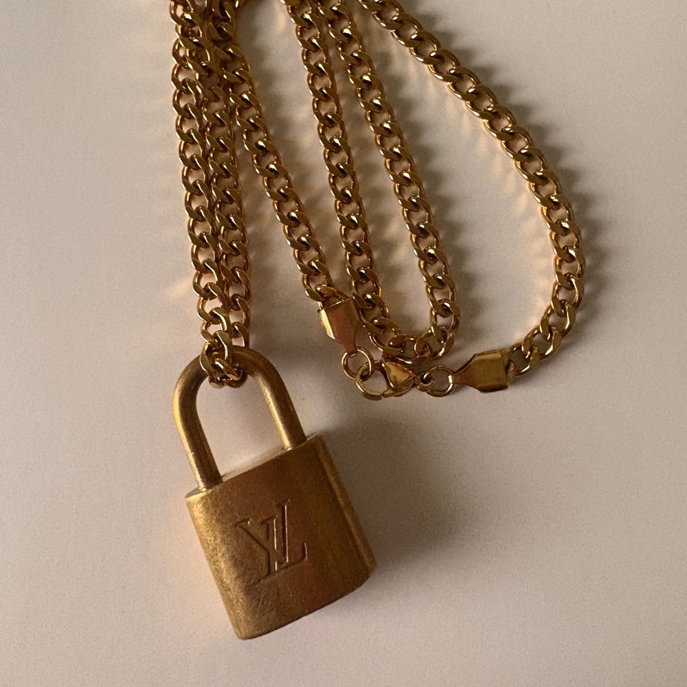 Louis Vuitton Padlock Pendant Necklace #302